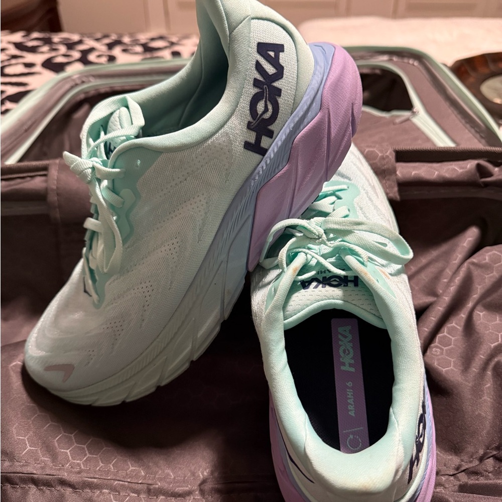 Hoka Women's Aqua and Lilac Athletic Shoes